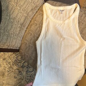 Women's Cream Ribbed Tank Top